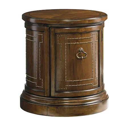 Darien Accent Table with Storage and Nailhead Stud Detailing